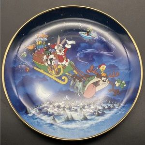 1993 Franklin Mint Looney Tunes What's Up Santa Christmas Collector's Plate